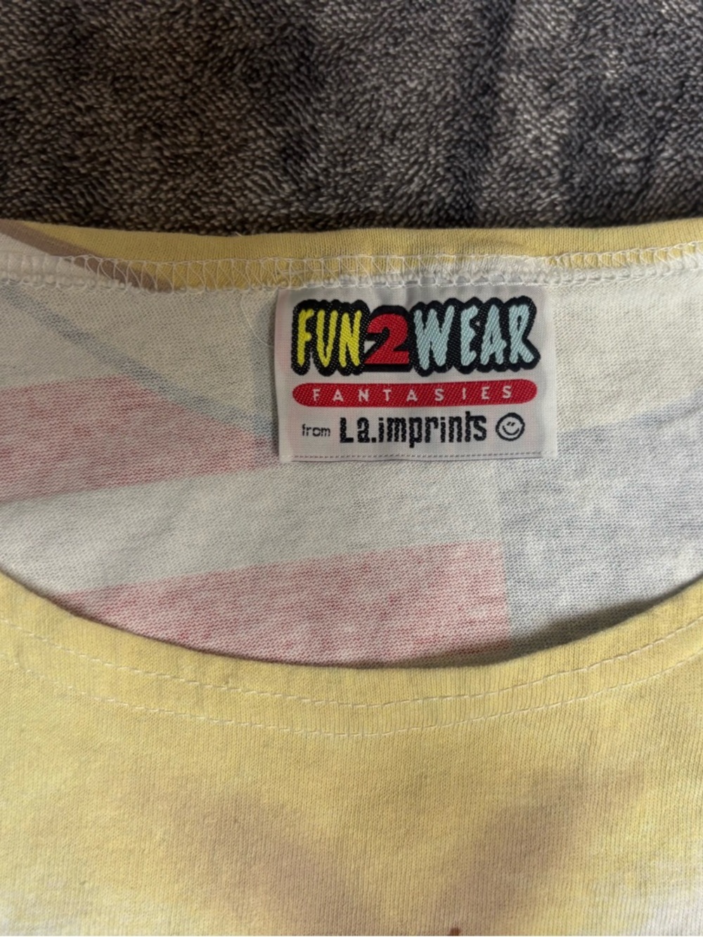 Women's Novelty USA Bikini Graphic Tee - White with Red & Blue - Picture 2 of 5